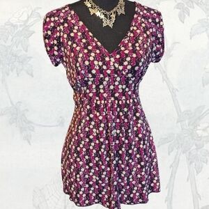 B. Kool V-neck Babydoll Tie back top